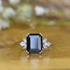 1.20Ct Emerald Cut Lab Created Diamond Women's Wedding Ring 14k Wh Gold Plated