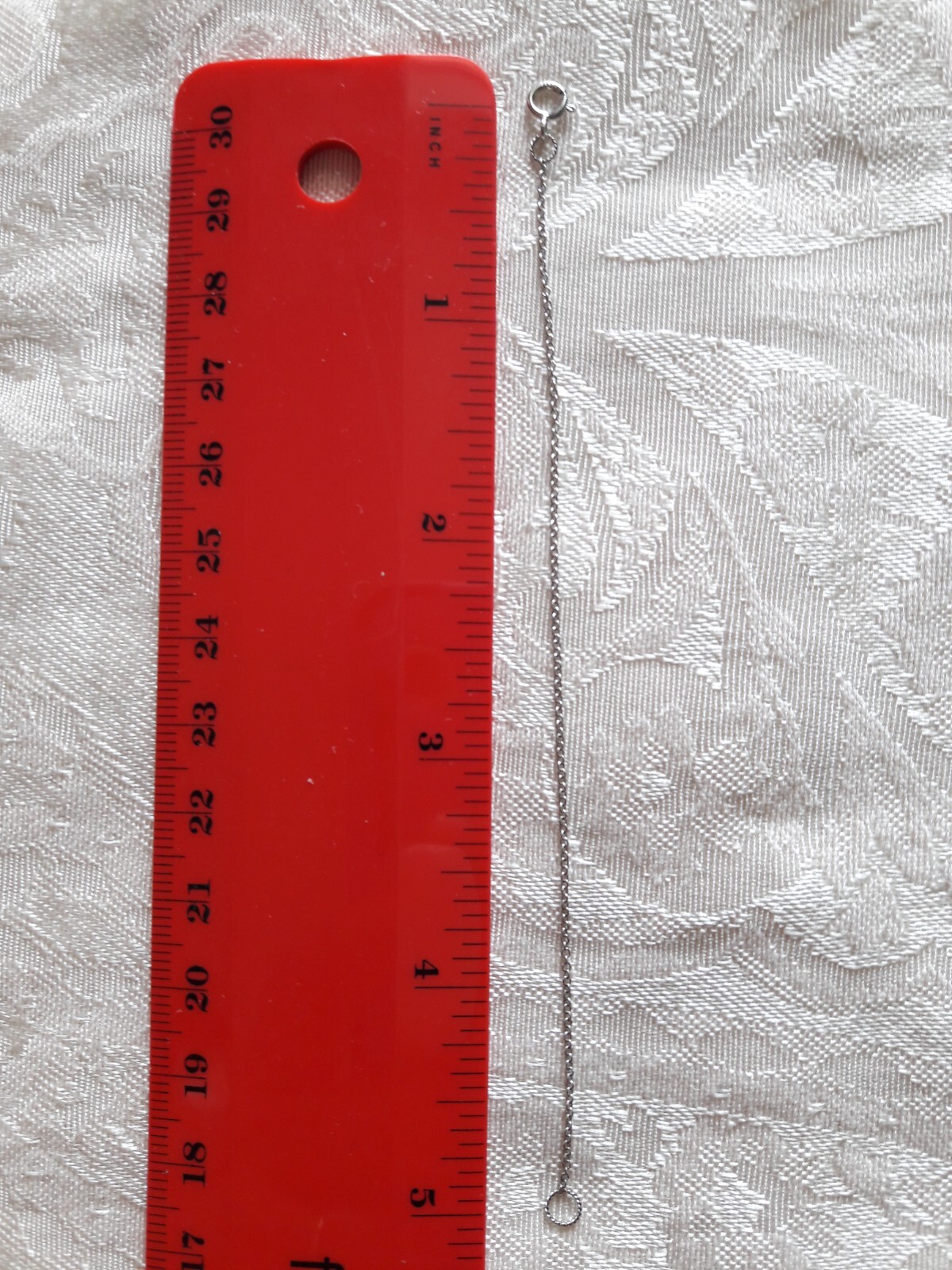 Platinum PT 950 Necklace Extender Safety Chain 5” Chain Spring Ring