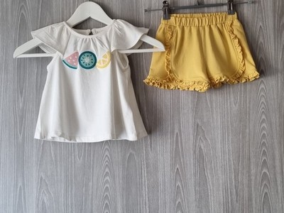 C&C California Baby Mädchen 9-12, 12-18 Monate Top und Shorts Set.