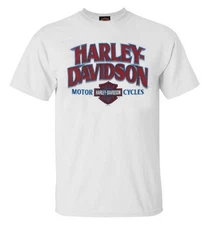 Harley-Davidson Men's DAB H-D Short Sleeve Cotton Crew-Neck T-Shirt, White