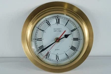 Brass Ship’s Time Wall Clock – Nautical Quartz Porthole-Style Clock – 8" Round