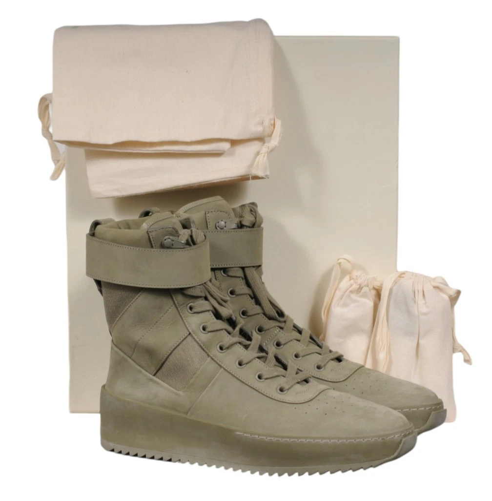 Fear of God Grey Jungle High-Top Sneakers Brand New! Size 42 MODEL NAME:- *Nike Air Fear Of God “Grey Light Bone”* Price  main image 3