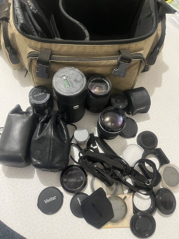 Vintage 35 mm Camera Lens - Lot - Olympus, Vivitar, Sigma, Hanimex