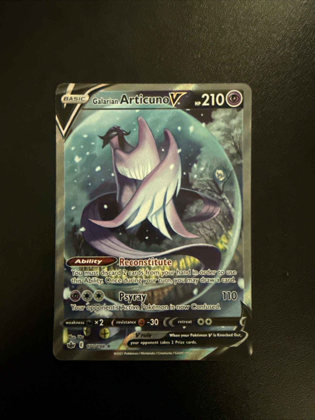 Pokémon TCG Chilling Reign Galarian Articuno v Alternate Full Art Card 170/198