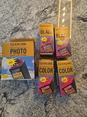 Lexmark Print Cartridges 12A1990 & 12A1980 Hi Res Color Photo Color Jet printers