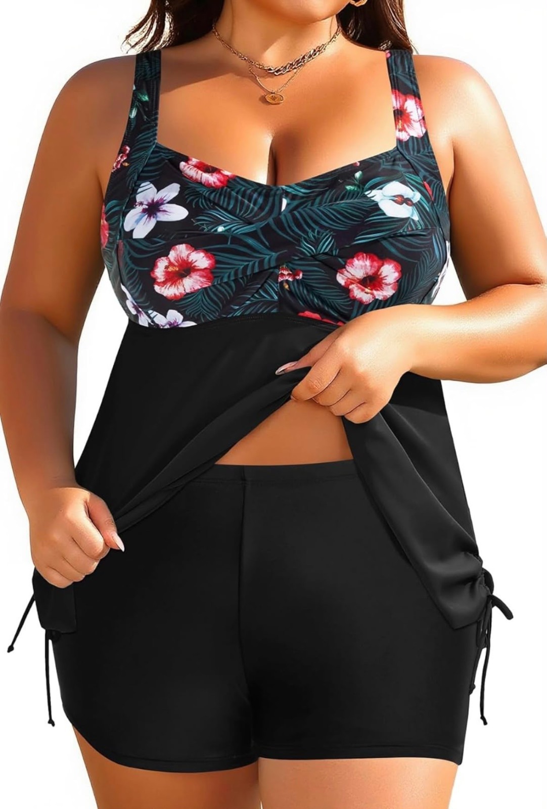 Aqua Eve Women Plus Size 24W, Tankini Swimsuit 2pc Flowy Swimdress Bathing Suit.