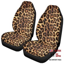 Print Car Seat Coveruniversal Wild Cheetah Front Seats Covers Brown Cheetah