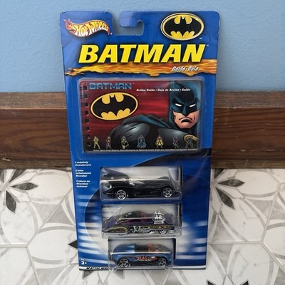 2003 Hot Wheels BATMAN Action Guide 3-Pack Batmobile, Joker, Bane