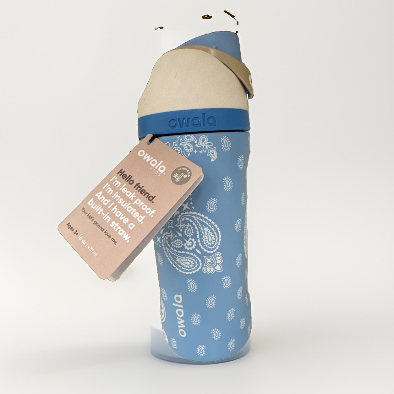 Owala Cat & Jack FreeSip Water Bottle BANDANA RAMA 16oz. AUTHENTIC FAST SHIPPING