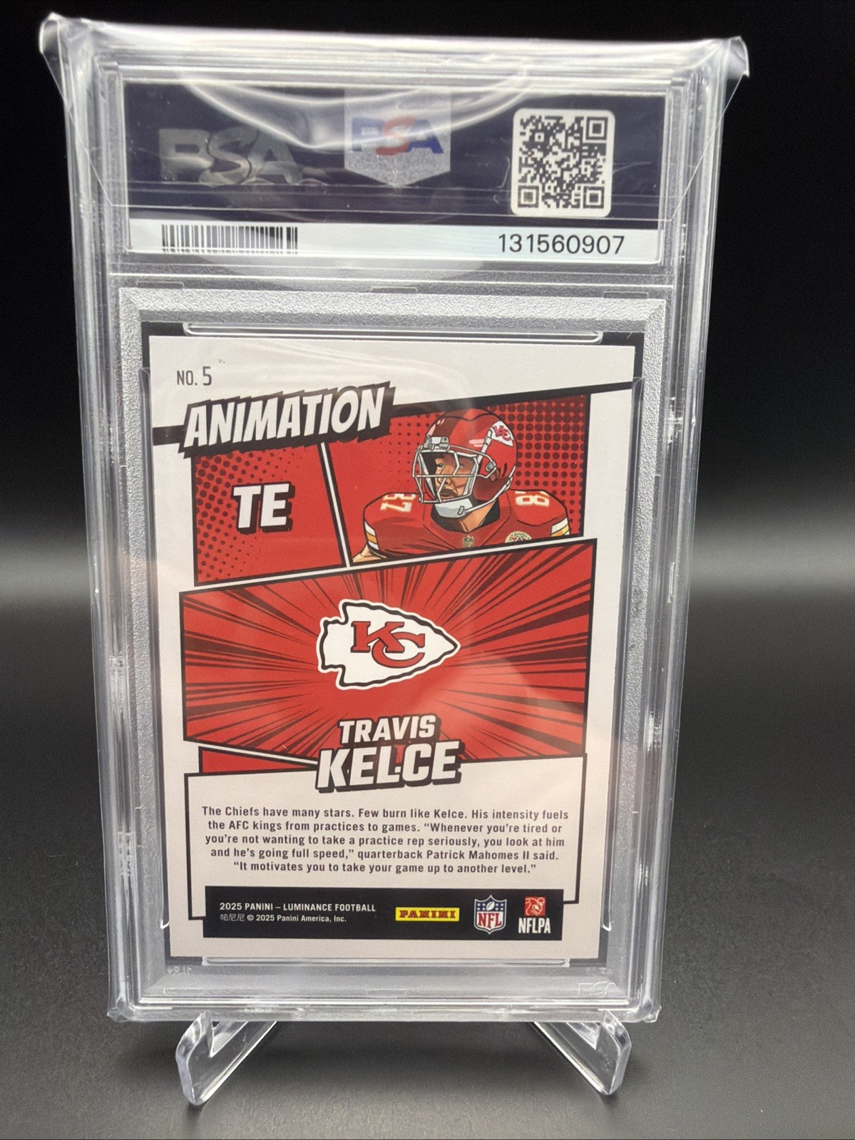2025 Panini Luminance Animation Travis Kelce Case Hit PSA 10 Chiefs! view 2