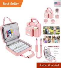 3 Ring Zipper Binder Bag, 3 Inch D-Ring 700 Sheet Capacity, Portable File Org...