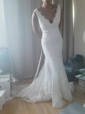 Ivory White Fishtail Wedding Dress Size 8