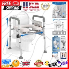 Toilet Seat Riser for Seniors with Adjustable Height  Width, 400lb  Padded ...