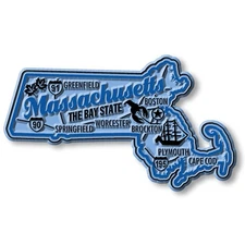 Massachusetts Premium State Magnet by Classic Magnets, 3.5" x 2"
