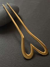 Elegante Haarnadel Goldfarben | Herz-Design | Metall Haarforke | Haaraccessoire