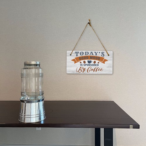 Today's Good Mood Is Sponsored By Coffee 5" x 10" Hanging Wall or Door Sign - Picture 5 of 7