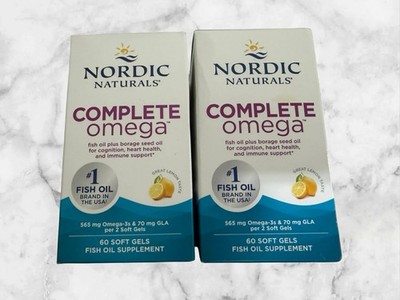 FOR 2 Nordic Naturals COMPLETE OMEGA 60 Softgels Each NEW SHIPPING