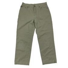 Lauren Jeans Co. Ralph Lauren Green Cropped Chino Pants 100%  Cotton Sz 10