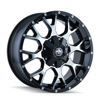 18x9 Mayhem Warrior Black/Machined Face Wheels 6x135/6x5.5 (18mm) Set of 4