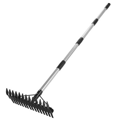 QZTODO Thatch Rake - 63 Inch Dethatcher with Upgraded Dual-Action Black