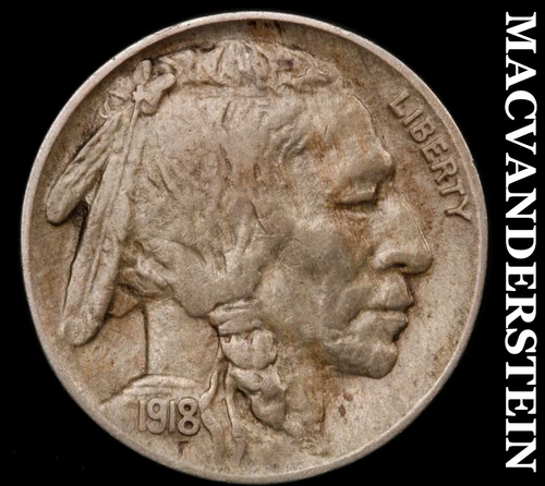 1918 Buffalo Nickel - Scarce  Extra Fine  Better Date  No Reserve  #G6921