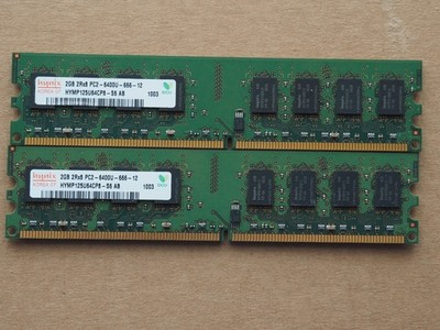 Hynix 2GB 2Rx8 PC2-6400U-66-12 & ADATA AM2l16BC4R1-B0AS 4GB 1RX8 PC3L-12800U-11
