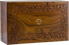 Handmade  Handcrafted Rosewood Borders Engraving Wooden Cremation Box/Urns for