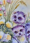 ACEO Original Painting OOAK - Racoons - Bartshe — photo 1