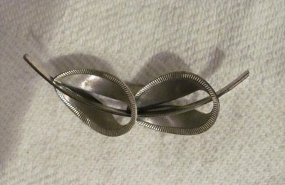 Rare Vtg Beau Sterling Silver Mid-Century Modern Brooch Pin 3'' Si