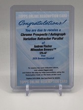 2026 Bowman Andrew Fischer Chrome Prospects I Auto Variation Refractor Parallel