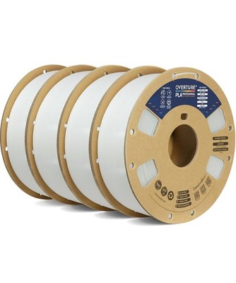 OVERTURE 4KG Bundle PLA Plus (PLA+) Filament 1.75mm, Stronger 01-white 4-pack 