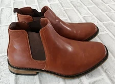 Perry Ellis Portfolio Chris Chelsea Boots Cognac Brown Men's Size 9 EUC No Box