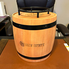Drew Estate CigarFest Collectible Wooden Cigar Barrel Box w/ Metal Ring Lid