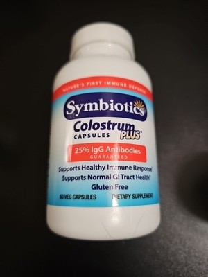 Symbiotics Colostrum Plus, Antibiotic-Free, Gluten-Free, 60 Capsules