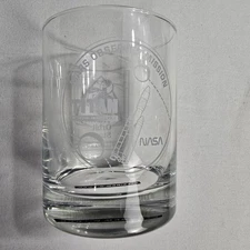 NASA Titan Mars Observation Mission Etched Barware Glass Martin Marietta RARE
