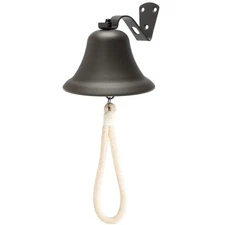 Black Hanging Dinner Bell with Outdoor Mount, Indoor Use, Nautical/Door/Churc...