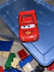 LEGO DUPLO: Big Bentley (5828); Incomplete; Missing 4 Pieces Plus Tupperware Box