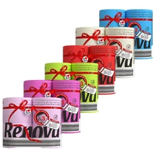 RENOVA Colored Toilet Paper - 4 Premium Rolls | 3-Ply | 720 Total Sheets