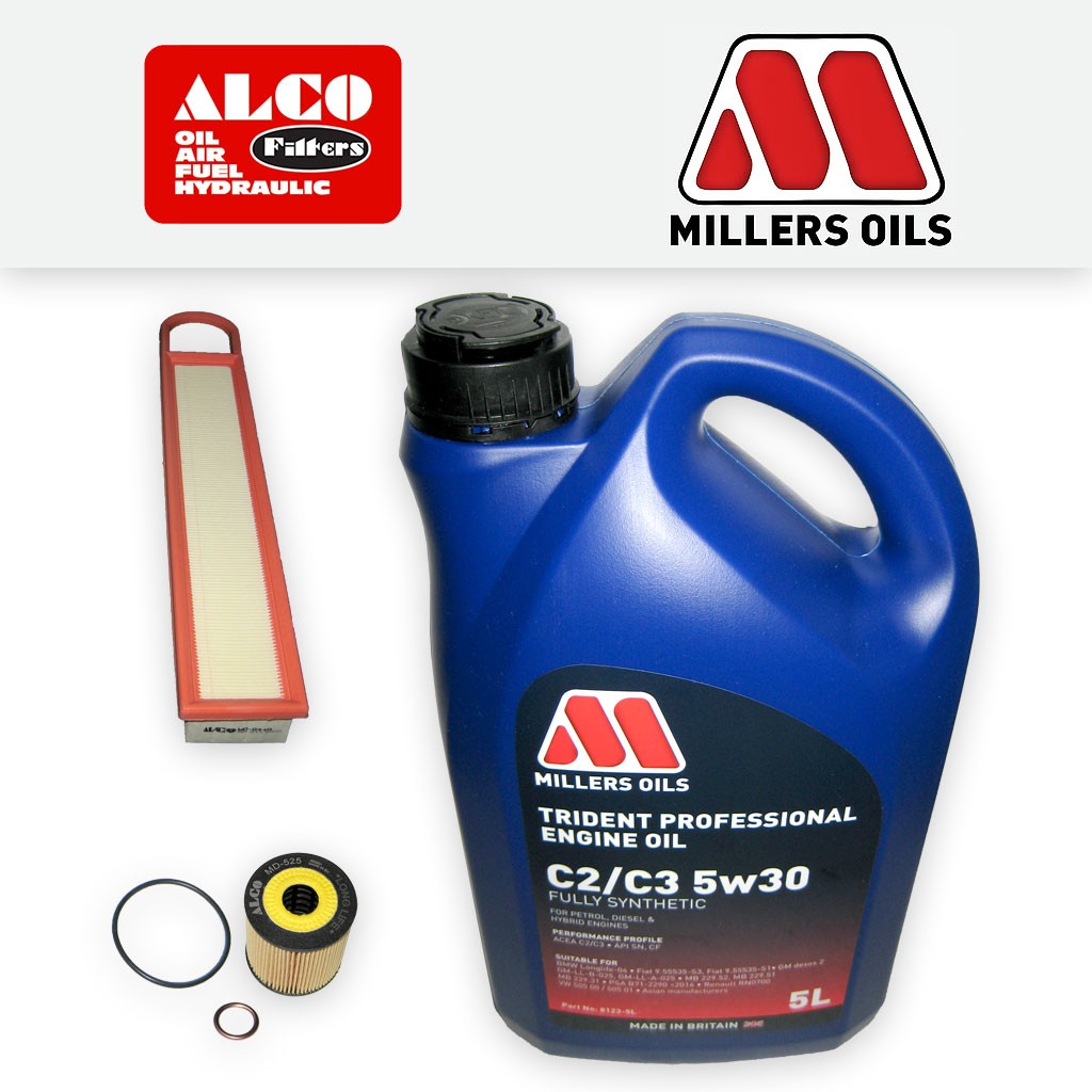 SERVICE KIT for CITROEN C3 II 1.6 VTI OIL AIR FILTERS +5w30 OIL (2009-2016)