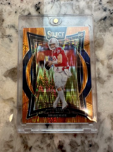 2024 Panini Select - Concourse Drake Maye #27 Orange Shock Prizm /499 (RC)