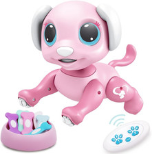 Interactive Remote Control Puppy Robot Toy for Kids Ages 3-8 - Pink