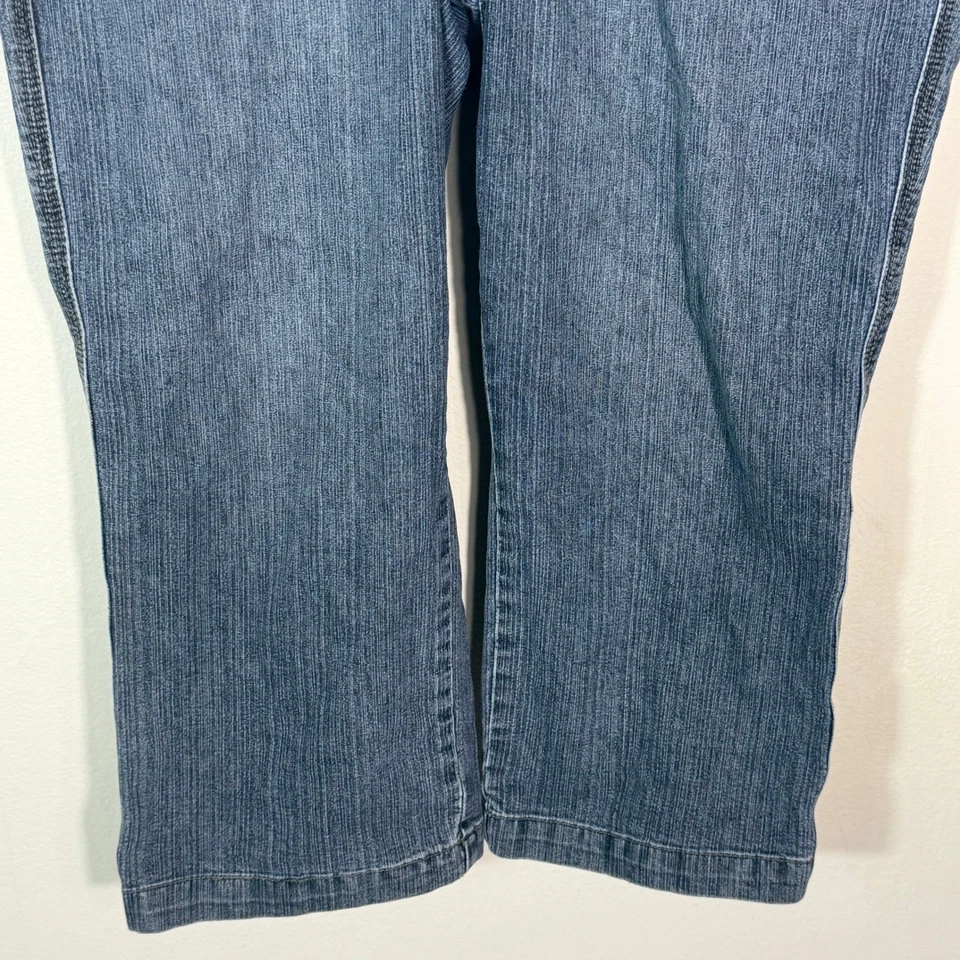 Pantalones capri de mezclilla Z Cavaricci para mujer talla 14 azul elástico acampanado de colección Foto 4 de 4