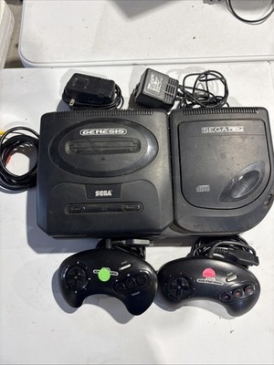 Sega CD MK-4102A Console with sega genesis console TESTED & Working