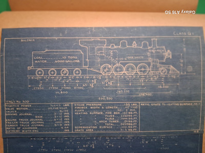 CHICAGO GREAT WESTERN RAILROAD 2-8-0 LOCOMOTIVE #300 ORIG 1924 BLUEPRINT DATA