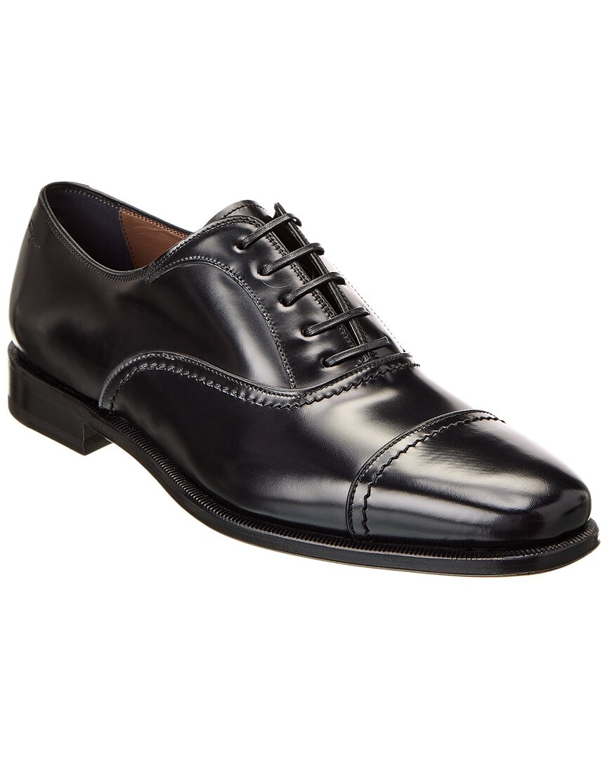 Ferragamo Seul Leather Oxford Mens Black 8 Eee 61990₽