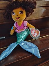 Ty Beanie Baby Dora the Explorer Mermaid Plush Stuffed Toy Doll Princesses w Tag