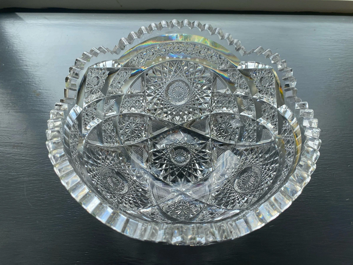 Cut Glass Serving Bowl In Vintage Cut Glass for sale | eBay