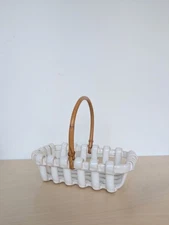 Baskets By Lydia Ceramic Terracotta Basket with Bamboo Handle