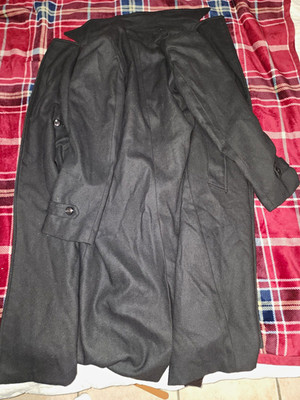 Miss Bovary Women's Black Lined Long Overcoat Button Closure Size M