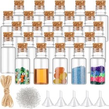 25set 10ml Mini Plastic Bottles with Corks Spers Eye Screws